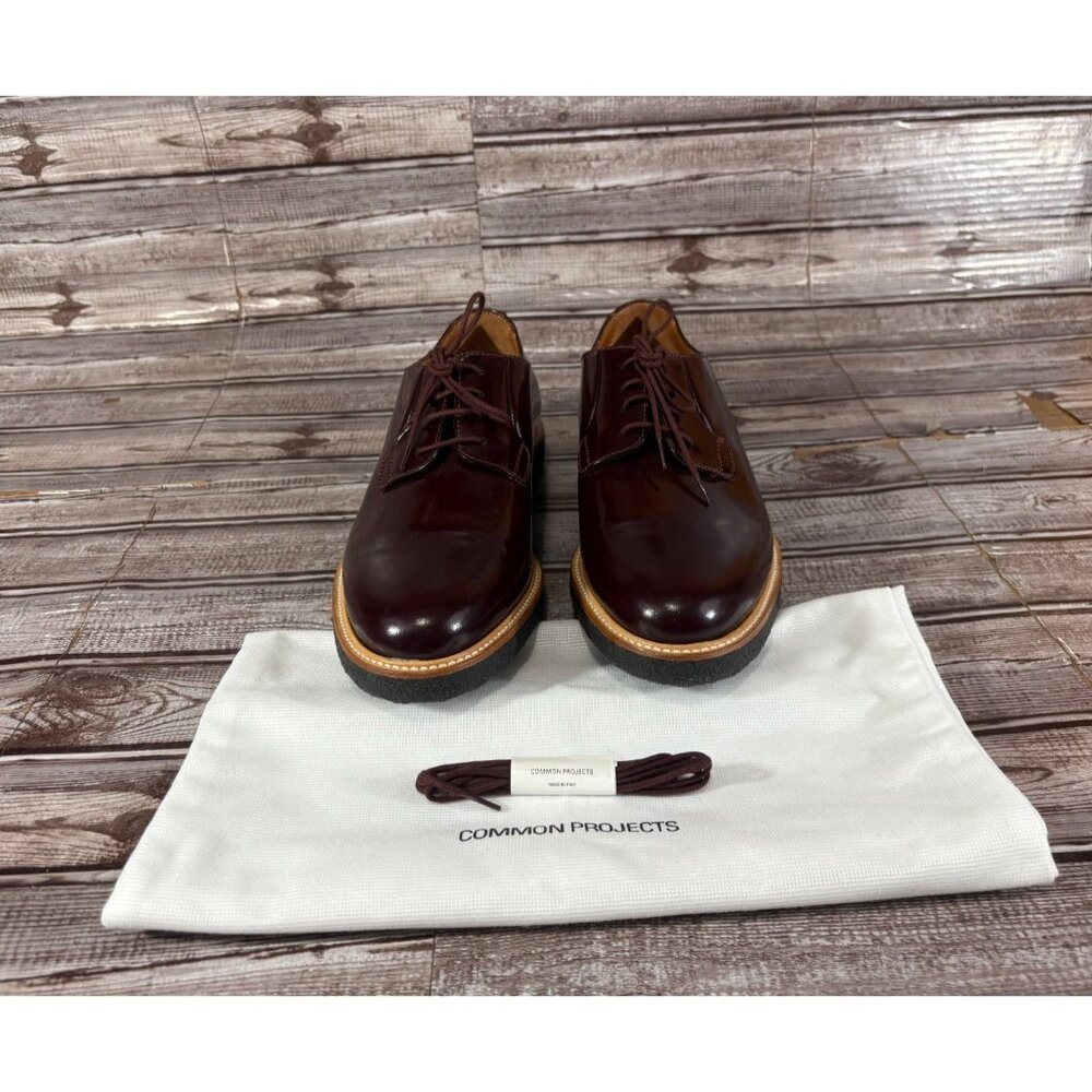 Common Projects Derby Polished Leather Loafers shoes Sz 41 color Burgundy $549 - Picture 3 of 9